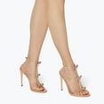 thumbnail image 5 of FSJ Women Sexy Bows Rhinestone Open Toe Sandals Strappy Stiletto High Heels Ankle Buckle Backless Wedding Party Dress Shoes Size 16 Peachpuff, 5 of 5