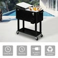 thumbnail image 4 of VINGLI 80 Quart Rolling Ice Chest, Steel Drink Cooler Cart for Patio Party Bar Beverage Pool with Bottle Opener, Shelf(Black), 4 of 6