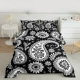 thumbnail image 2 of Manfei Bohemian Paisley Full Size Comforter Sets 3-Piece, Hippie Mandala Bedding Comforter Set, White Black Bedding Sets, Ultra Soft Home Decor, 2 of 8