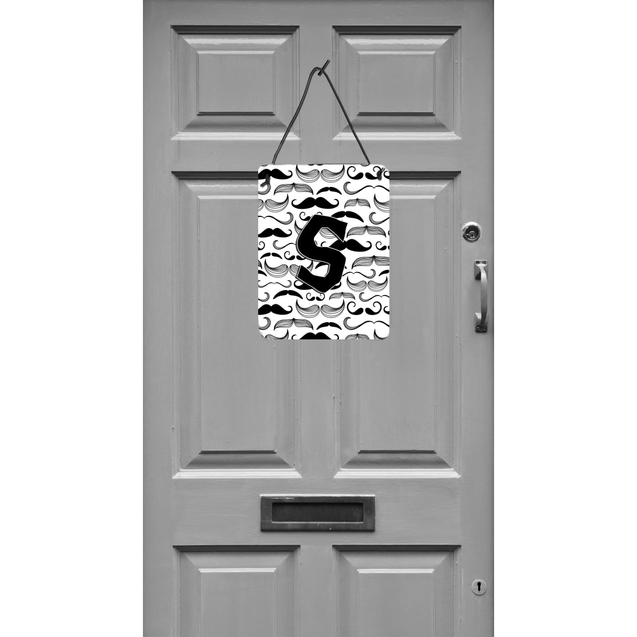 Letter S Moustache Initial Wall or Door Hanging Prints