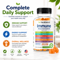 thumbnail image 4 of healblend Immune Multivitamin Gummies for Kids & Adults – Pectin Based, Gelatin Free, Vitamins C, D3, B6, B12, Zinc, Iron – Strawberry Flavor – 60 Gummies Gummies, 4 of 11
