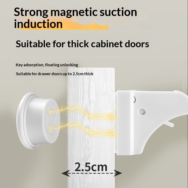 Adhesive Magnetic Cabinet Locks for Babies,Adhesive for Cabinets & Drawers for Protection (8 Locks and 2 Keys)