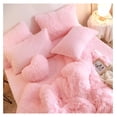 thumbnail image 4 of TiaGOC Fluffy Comforter Cover Queen Set，Faux Fur Bedding Sets Queen 3 Pieces(1 Plush Duvet Cover +2 Shaggy Pillowcases) Fuzzy Bed Set, (, Queen), 4 of 9