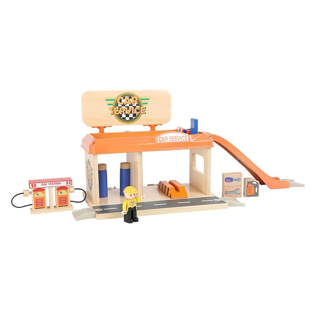 Small Foot Wooden Toys Auto Repair Shop & Gas Station Playset