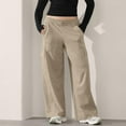 thumbnail image 2 of Bovemsi Casual Pants for Women Wide Leg Sweatpants Baggy Cargo Plus Size Straight Sweatpant With Pockets Y2K Beach Trousers, 2 of 7