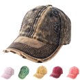 thumbnail image 4 of Alkepwun Sun Hats for Women Unisex Ripped Washed Distressed Hip Hop Vintage Denim Cap Casual Versatile Cotton Soft Adjustable Dad Hat, 4 of 4