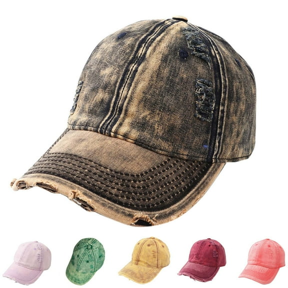 UTSJKR Vintage Baseball Cap for Men Women Golf Dad Hat Adjustable Low Profile Sun Protection Distressed Visor Cap Outdoor Purple