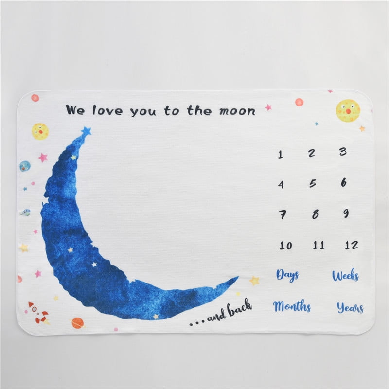 Baby Monthly Milestone Blanket Girl, Photo Blanket for Newborn Baby