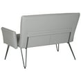 thumbnail image 5 of SAFAVIEH Johannes Mid-Century Retro Modern Leather Settee, Grey/Black, 5 of 10
