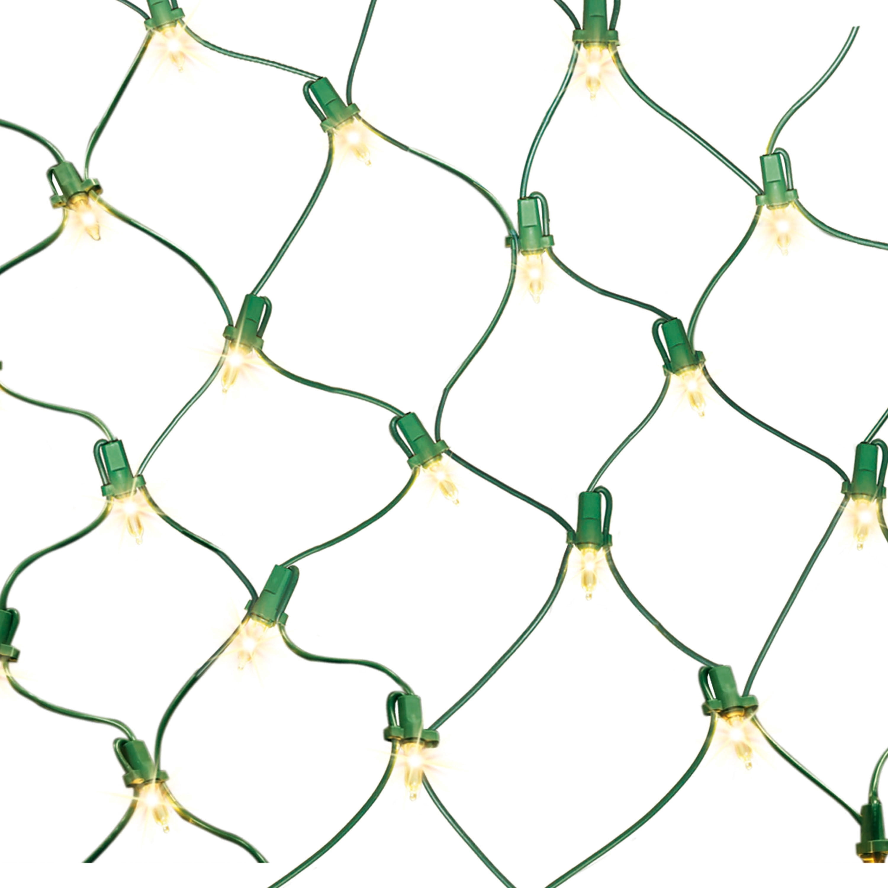 Indoor/Outdoor 150-Count Incandescent Christmas Net Lights, Clear, Green Wire, 6' x 4', by Holiday Time