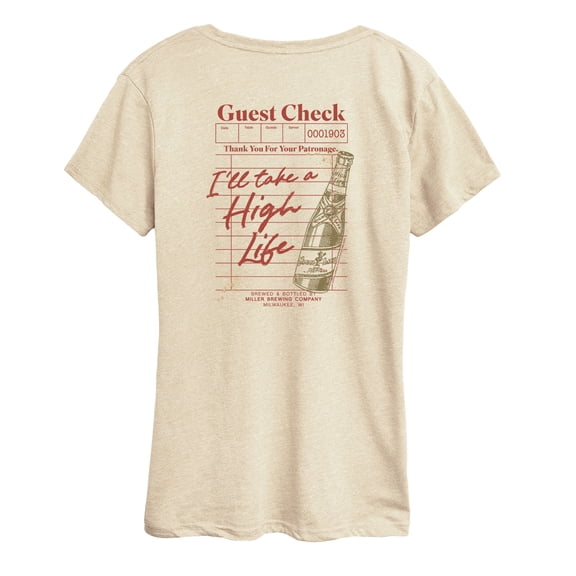 Miller High Life - Guest Check - Women's Short Sleeve Graphic T-Shirt