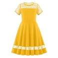thumbnail image 1 of Robes Tendance pour Filles pour Usage Quotidien Décontracté Robe Classique à Col Rond en Maille pour Âges 6 13 Tenue Parfaite Printemps et Été avec Options de Coiffure Polyvalentes, 1 of 2