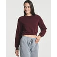 thumbnail image 2 of Real Essentials 3 Pack: Women's Fleece Cropped Sweatshirt - Long Sleeve Crew Neck Crop Top (Available in Plus Size), 2 of 6