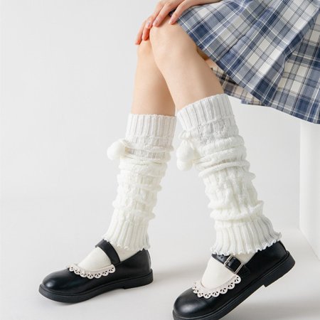 

Long Socks Women Leg Warmers Knitted Warm Foot Cover White Arm Warmer Ladies Autumn Winter Crochet Socks Boot Cuffs