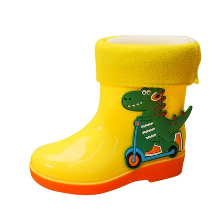

Yinguo Children Baby Boys Girls Cartoon Dinosaur Water Proof Rain Boots Shoes Yellow 31