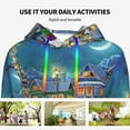 thumbnail image 4 of Fotbe Christmas Tree Pattern Womens Long Sleeve Hoodie, Pullover Hooded Sweatshirt, Kangaroo Pocket Hoodie with Eye-catching Drawstrings-Small, 4 of 7