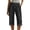 Black -BP16, variant on Linen Capri Pants for Women Cotton Linen Casual Summer 2026 Cute Petite Elastic Waist Cropped Trouser Black L