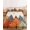 Orange, Red,Beige, variant on King Size Fitted Sheet Set - Fall Forest 3 Piece Bedding Sets 16" Deep Pocket Fitted Sheet with 2 Pillowcases, Orange Blue Trees Maple Leaf Thanksgiving Brushed Microfiber Hotel Luxury Bed Sheets