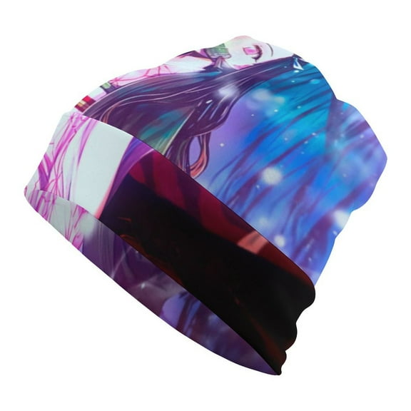 Demon Slayer Unisex Beanie Hats Cuffed Skull Cap Fall Winter Warm Hat Pullover Cap Leisure Cap for Women Men
