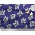 thumbnail image 3 of Soimoi Rayon Crepe Fabric Leaves & Floral Block Printed Craft Fabric by The Yard 46 Inch Wide, 3 of 3
