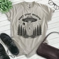 thumbnail image 2 of Don't Stop Believin' UFO T-shirt, Unisex Women's Men's Shirt Alien UFO Believe Roswell Area-51 Sci-Fi, Light Silk Gray, X-Small, 2 of 6