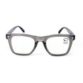 thumbnail image 3 of Men Square Blue Blocker Reading Glasses - AR Coating - Anti-Scratch Clear Reader CR07 +4.00, 3 of 4