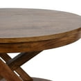 thumbnail image 4 of Kate and Laurel Aja Bohemian Round Wood Coffee Table, 26 inch Diameter, Walnut Brown, Decorative Boho Modern Coffee Table for Hosting, Storage, and Display, 4 of 9