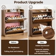 thumbnail image 4 of HOMMPA Shoe Cabinet with 2 Flip Drawers, Farmhouse Wood Shoe Storage Cabinet,5-Tier Customizable Storage Freestanding Narrow Shoe Rack Organizer with Metal Legs for Entryway, Hallway, Brown, 4 of 13