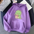 thumbnail image 1 of Sudaderas con capucha de té de la leche y bebida de dinosaurio, sudaderas con capucha informales a la moda para primavera y otoño, jerséis de manga larga para mujer, 1 of 2