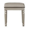 thumbnail image 3 of Benzara Seraph Vanity Set Featuring Stool And Mirror Silver, 3 of 5