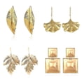 thumbnail image 2 of Pendientes de hoja dorada para mujer, estilo retro, informal, exagerado, para fiesta, femenino, E, 2022-A, 2 of 4