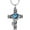 Blue, variant on Religious Cross Cremation Jewelry Cross Urn Necklace for Ashes Crystal Memorial Urn Necklace Pendant Keepsake Religious Cross Ashes Jewelry
