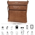 thumbnail image 2 of Leather Crossbody Purse for Women- Small Crossover Long Over the Shoulder Sling Womens Purses and Handbags (Cognac), 2 of 6