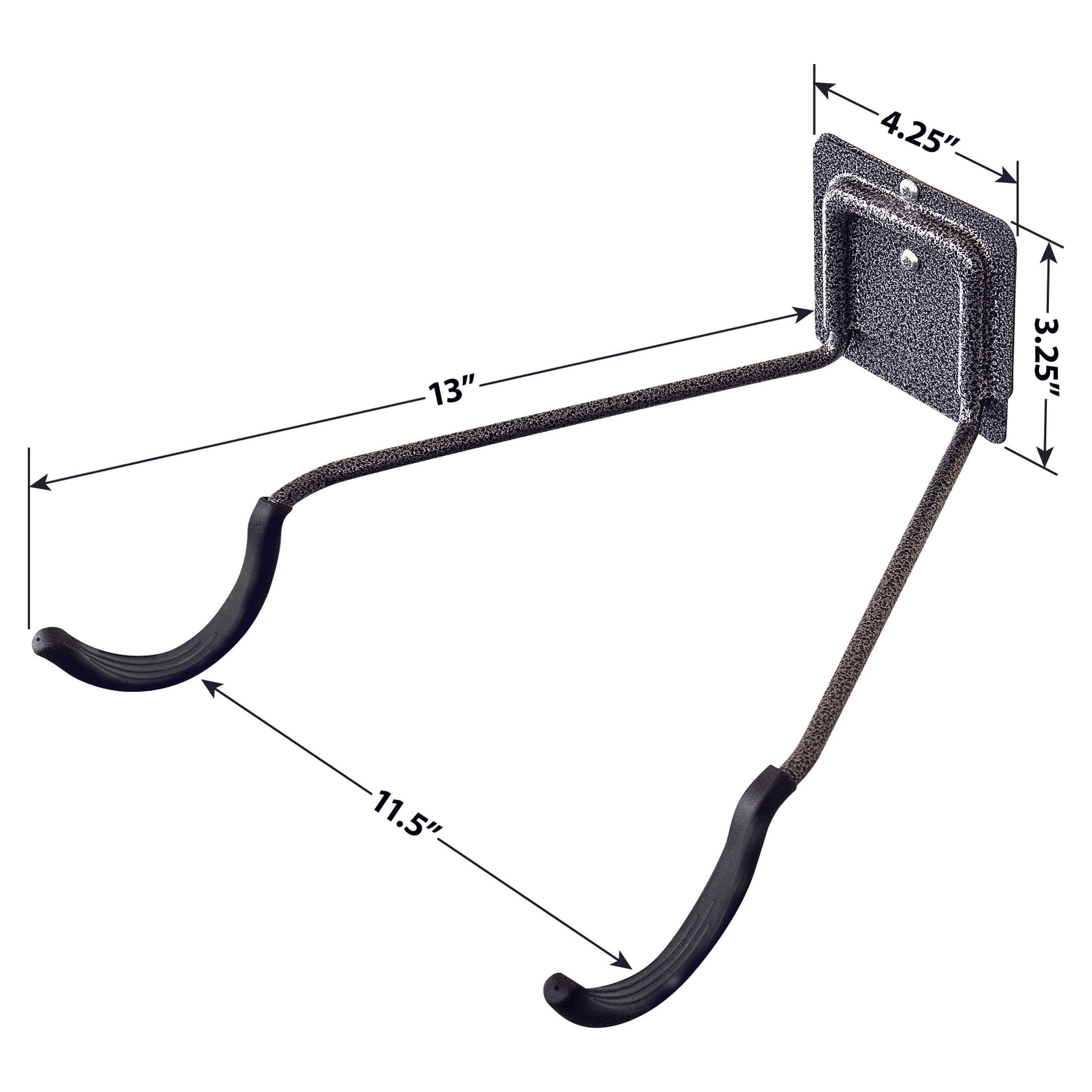 Concord Bicycle Horizontal Wall Rack, Grey, Limit 50 lbs, Assembled 7" W x 2.25" H x 15" D, 1.5 lbs