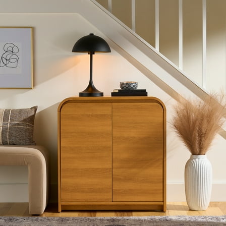 Better Homes & Gardens Juliet Curved Accent Cabinet, Warm Honey