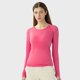 thumbnail image 5 of Camisas de Yoga sin costuras para mujer, Top corto de manga larga, ropa de gimnasio, camisetas de entrenamiento con realce, deportes, 5 of 5