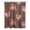 thumbnail image 2 of Creative Products Rooster Pattern in Brown 71x74 Shower Curtain, 2 of 2