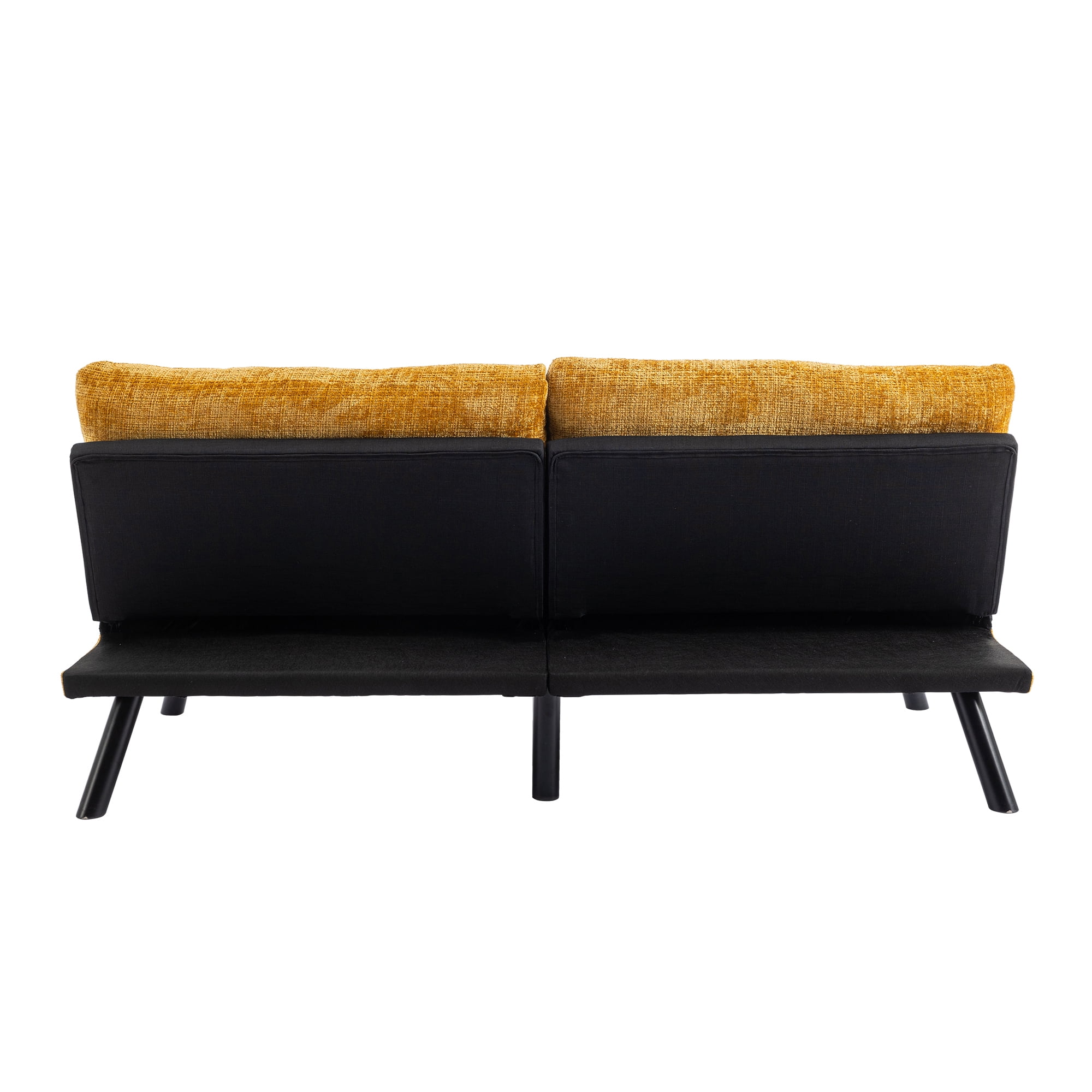 Kadyn Convertible Sofa Bed, Loveseat Futon Bed with Metal Legs, Adjustable Lounge Couch for Compact Living Space Chenille, Yellow Kadyn Convertible Sofa Bed, Loveseat Futon Bed with Metal Legs, Adjustable Lounge Couch for Compact Living Space Chenille, Yellow