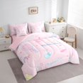 thumbnail image 3 of Feelyou Cartoon Badminton Bedding Comforter Set 7 Pieces, Pink Princess Full Bedding Set, 3 of 8
