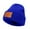 Blue, variant on Custom Knit Hat Personalized Leather Label Unisex Solid Color Beanie for Family Matching Warm Winter Outdoor Wear Elastic Comfortable Headwear