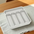 thumbnail image 4 of Kitchen Drawer Organizer, Expandable Cutlery Storage Box, Five Compartment Knife fork and Chopstick Organizer, Plastic Expandable Utensil Drawer Insert, 4 of 7