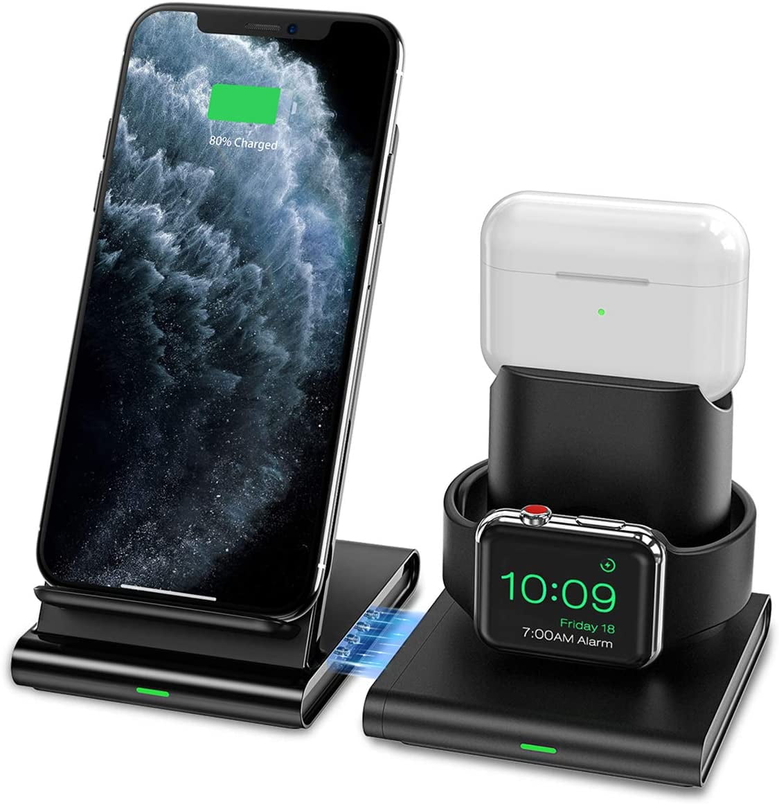 Wireless Charger, 3 in 1 Wireless Charging Station for Watch, AirPods Pro/2,  Detachable and Magnetic Charging Stands for iPhone 11 Pro Max/X/XS/XR/8P,  Galaxy S10/S9, Note 10/9(NO Adapter) | Walmart Canada