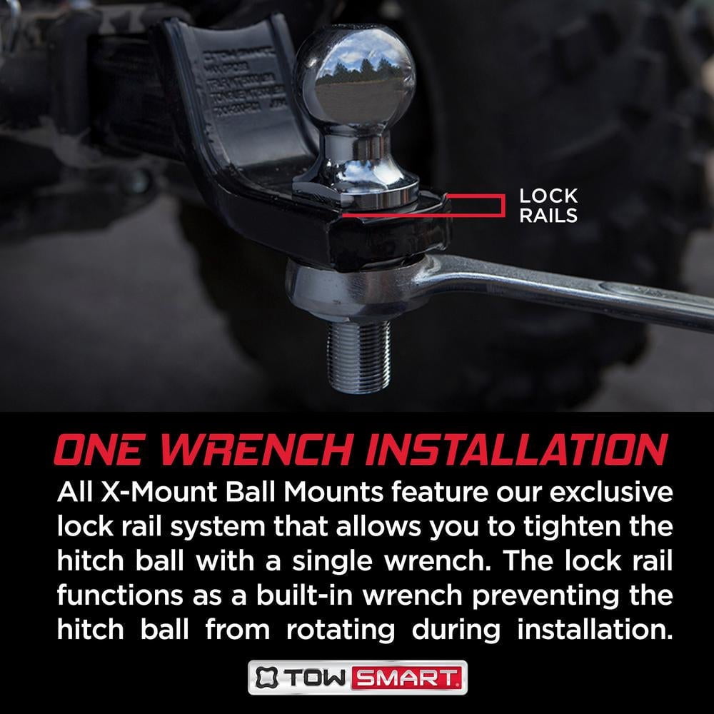 TowSmart Trailer Hitch Ball, Class IV, 2-5/16in Ball, 1in x 2in Shank, 6000 lb, 714, Chrome, 1 Each
