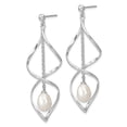 thumbnail image 2 of FB Jewels Sterling Silver RH 7-8mm White Rice FWC Pearl Post Dangle Earring, 2 of 3
