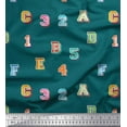 thumbnail image 1 of Soimoi Georgette Viscose Fabric Numbers & Alphabets Text Print Sewing Fabric Yard 42 Inch Wide, 1 of 1