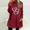 thumbnail image 2 of yoeyez Women Fuzzy Fleece Pullover Yes I'm Still Cold Sweatshirt Winter Warm Sherpa Crewneck Tunics Fur Faux Fluffy Loungewear with Pockets Wine,S, 2 of 4