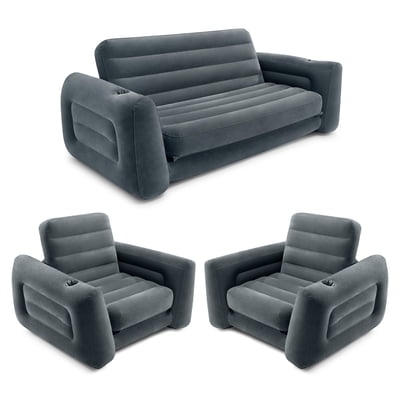Buy Intex Queen Size Inflatable Pull Out Sofa Bed Couch And Chair Sleeper