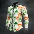 thumbnail image 2 of IWRICH Men's St. Patrick's Day Long Sleeve Shirts Casual Button down Shirts Print Dress Shirt Autumn Spring Tops Outfits 07-White XXXXXL, 2 of 3