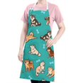 thumbnail image 5 of Cartoon Shiba Inu Dog Apron-Garden Aprons for Women with Pockets-Cotton Linen Waterproof Kitchen Cooking Gardening Aprons Adjustable for Kitchen,Cooking,BBQ and Salon 33x27 Inch, 5 of 7