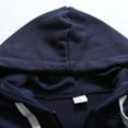 thumbnail image 4 of BXJX Men's Hoodie- Casual Drawstring Full Zip Arm Pocket Sweatshirt with Multi Pockets Navy Size L, 4 of 6